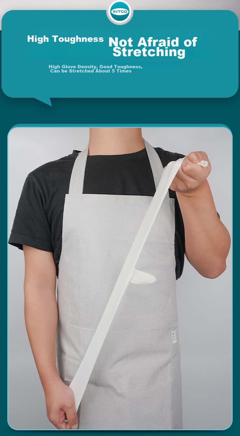Одноразовые нитриловые перчатки INTCO, 100 штук, размер S, пищевые, для кейтеринга и бытовой уборки