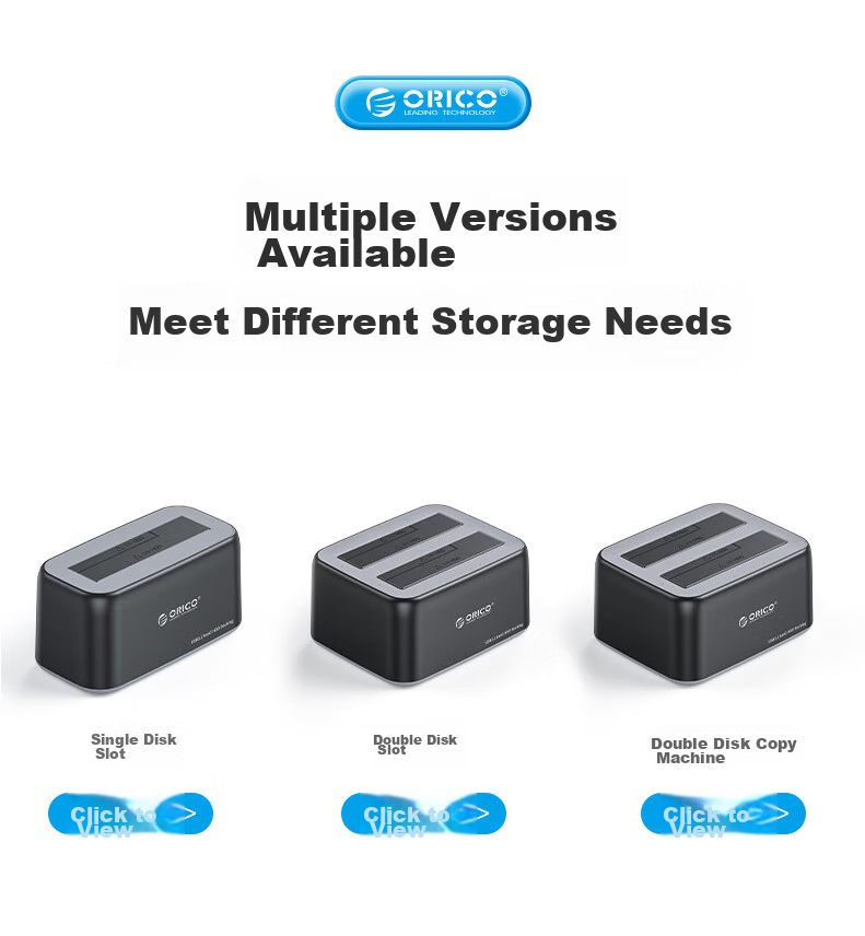Внешний корпус ORICO 6819C3 для HDD/SSD 2.5/3.5 дюйма SATA, Type-C 3.2 Gen2 (10Gbps), черный