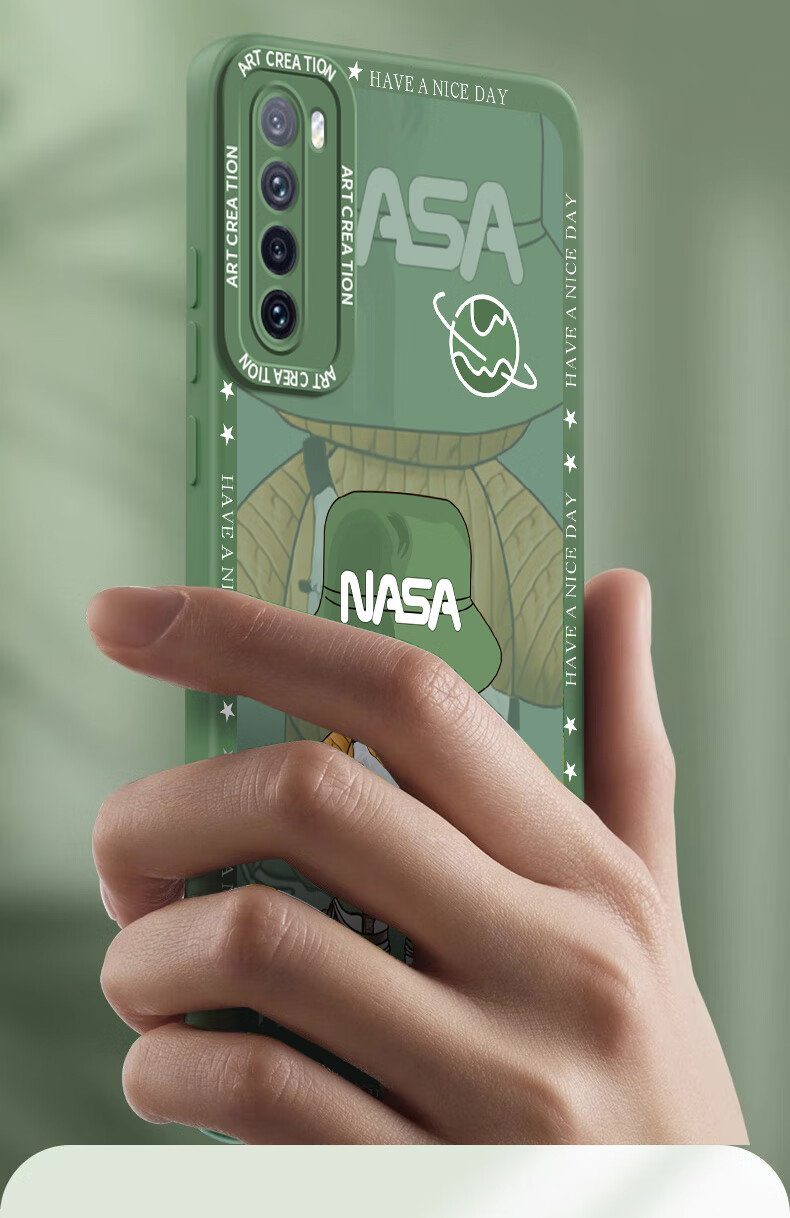 Чехол NEYAA для Huawei Nova 7, силиконовый, противоударный, ультратонкий, с защитой всего объектива, креативный, с мультяшным принтом, простой, модный, мягкий, графитовый черный