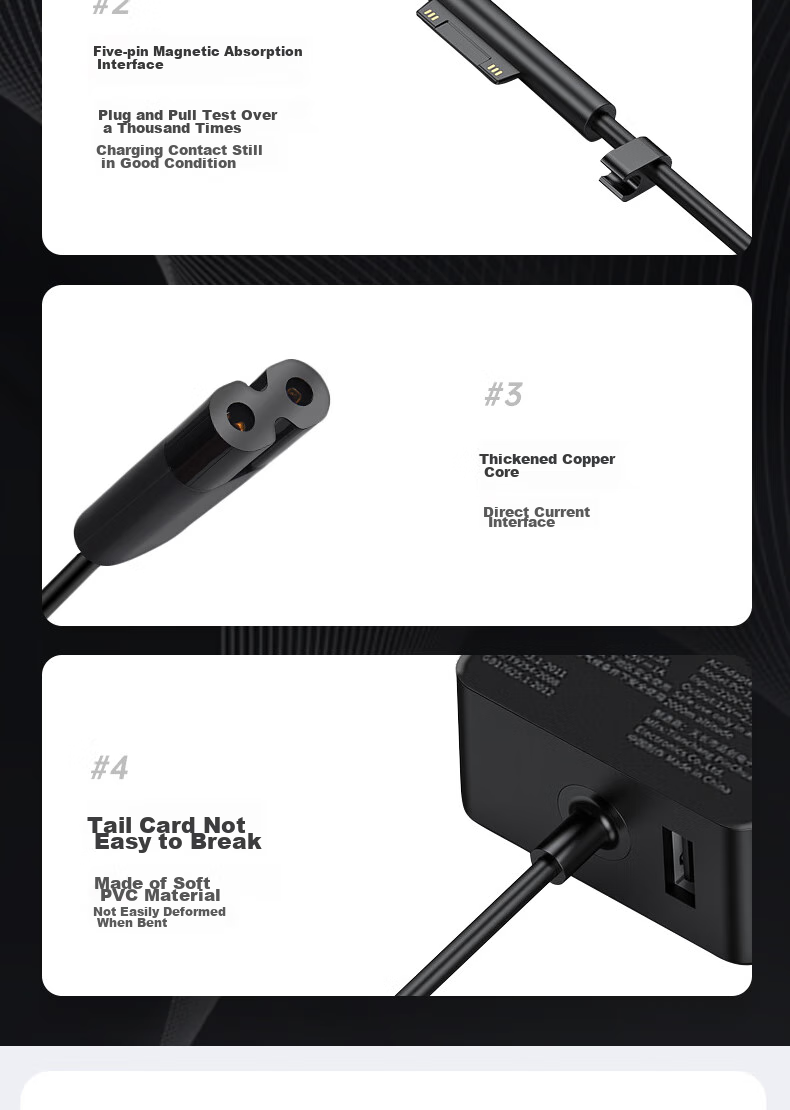 Зарядное устройство Mryc для ноутбука Microsoft Surface, 65 Вт, 15 В 4 А, с USB-портом, совместимо с Surface Pro 5/6/7/8/X/Go, Laptop 3/4, Book Power Adapter