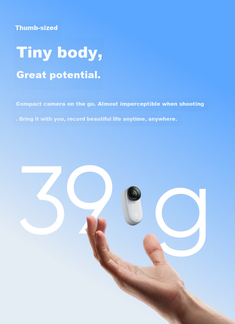 Экшн-камера Insta360 GO 3S 4K, водонепроницаемая, для влогов, спорта, 64 ГБ, Lingdongbai