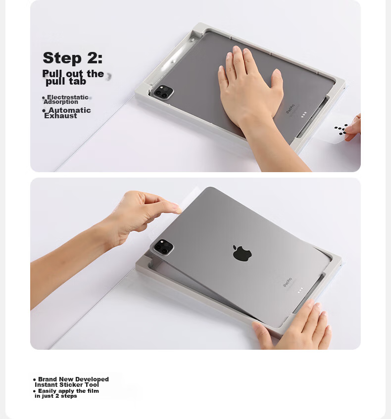 Защитное стекло для iPad Pro/Air 5/4 10.9/11 дюймов, противоударное, антицарапающее, с рамкой для легкой установки