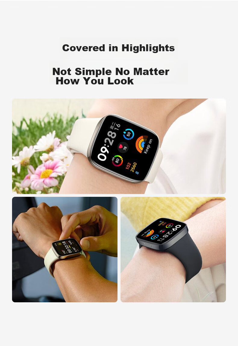 Ремешок CangHua для Xiaomi Redmi Watch 3, спортивный, водонепроницаемый, дышащий, силиконовый, черный