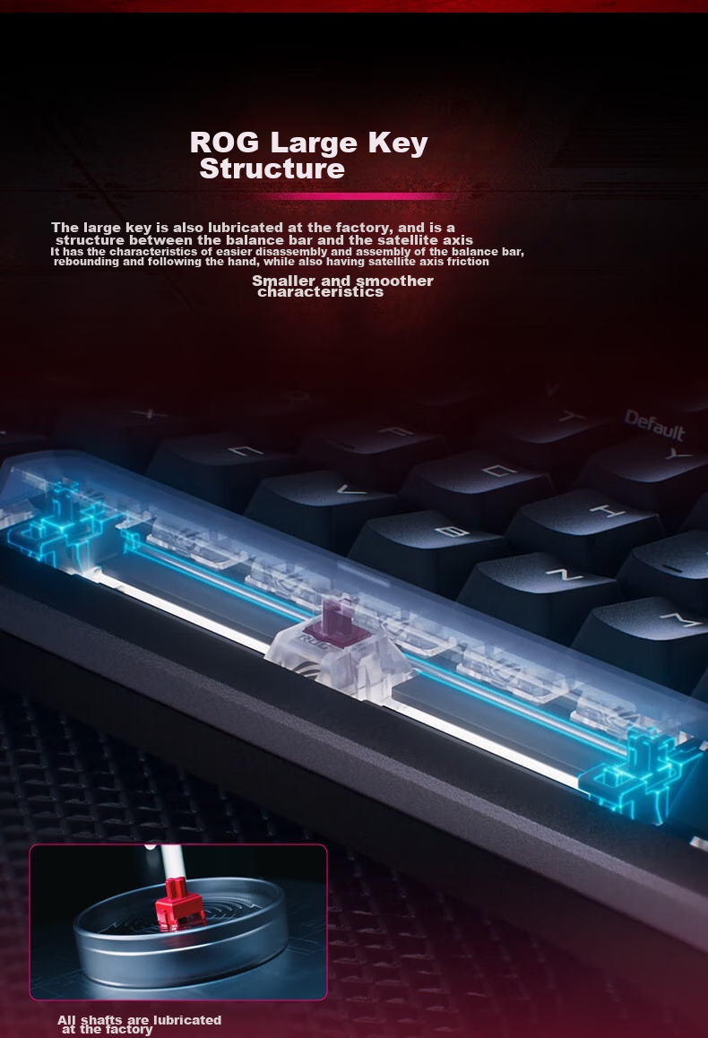 Механическая клавиатура ROG Night Demon, беспроводная, 75 клавиш, NX Snow White, RGB, горячая замена, Gasket, OLED экран, черная