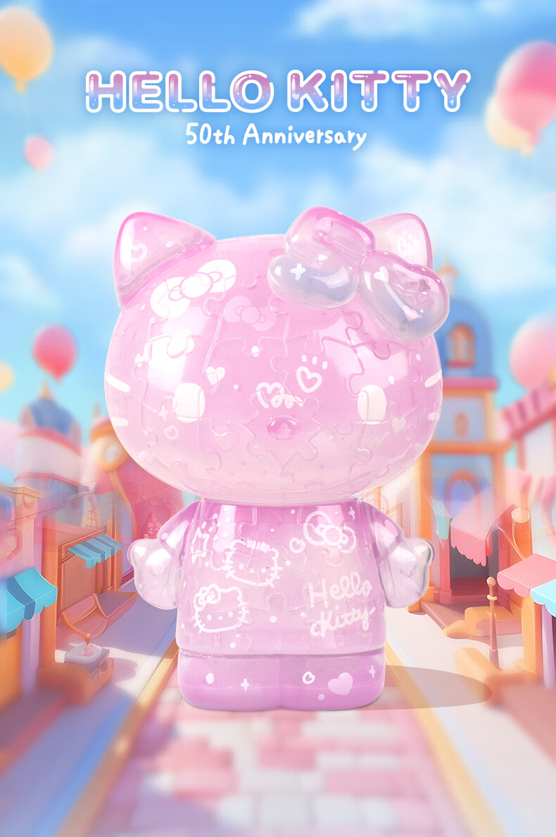 3D-JP Sanrio Hello Kitty Trendy Figurine, 3D Puzzle, Home Decoration, Birthday Gift for Women, Wealth Attraction