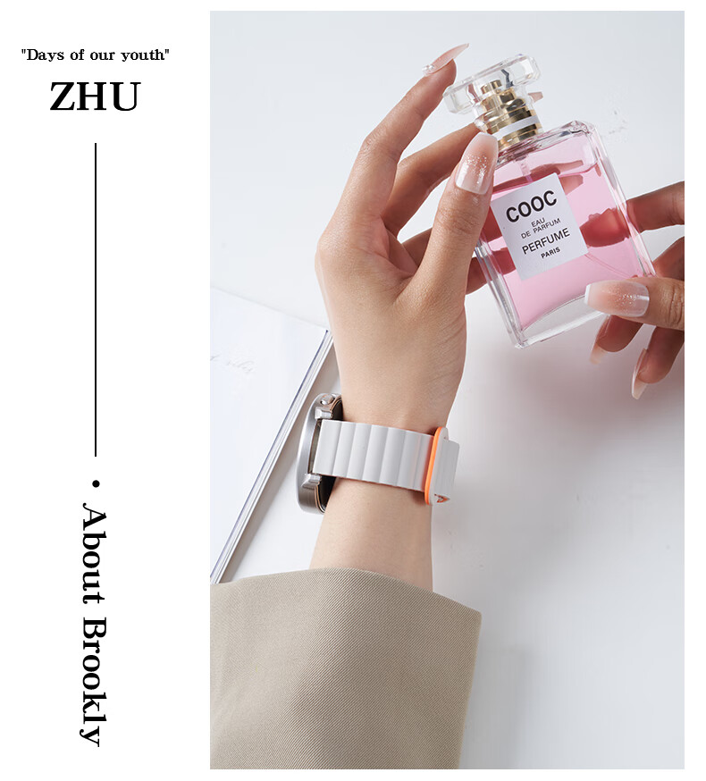 Ремешок Watchbond для Huawei GT3/GT2, силиконовый, с магнитной застежкой, 20 мм, цвет "Звездный апельсин"