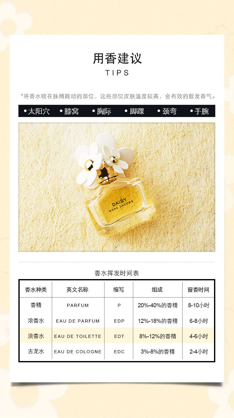 莫杰（MARC JACOBS）雏菊女士淡香水30ml节日礼物生日礼物送女友小雏菊香水