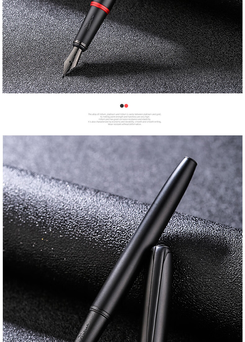 Перьевая ручка Pimio Malaga Series 916 Midnight Black, 1.0 мм, черная, с изогнутым пером, для каллиграфии и письма