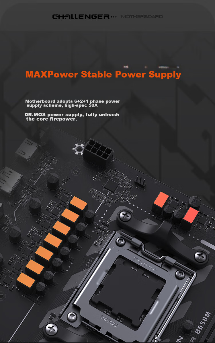 Материнская плата MAXSUN MS-Challenger B650M WiFi, AM5, DDR5, M-ATX, Wi-Fi