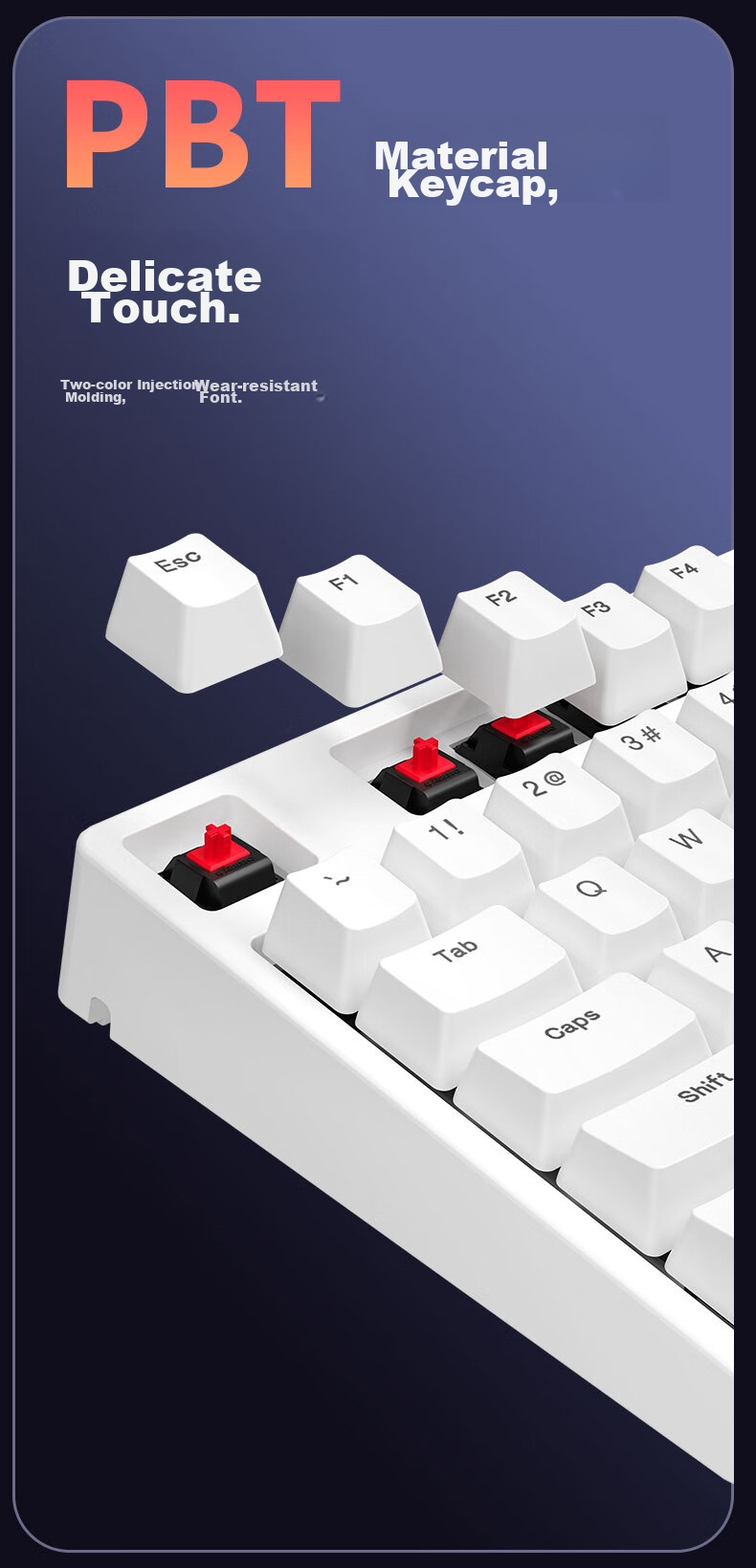 Механическая клавиатура ikbc C108 Wired White Red Switch, 108 клавиш, проводная, белая