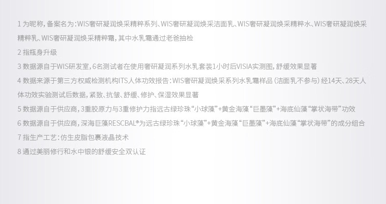 WIS奢研精粹乳120ml  玻色因抗皱乳液紧致淡化细纹补水保湿护肤品