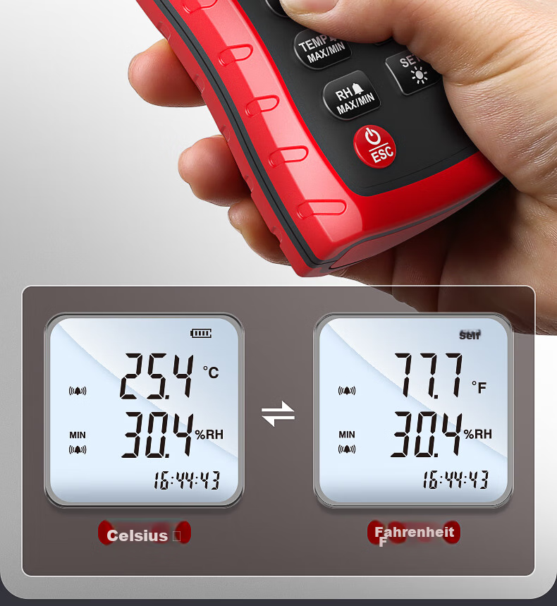 Цифровой термогигрометр DELIXI ELECTRIC THM01, портативный, промышленный, с ЖК-дисплеем