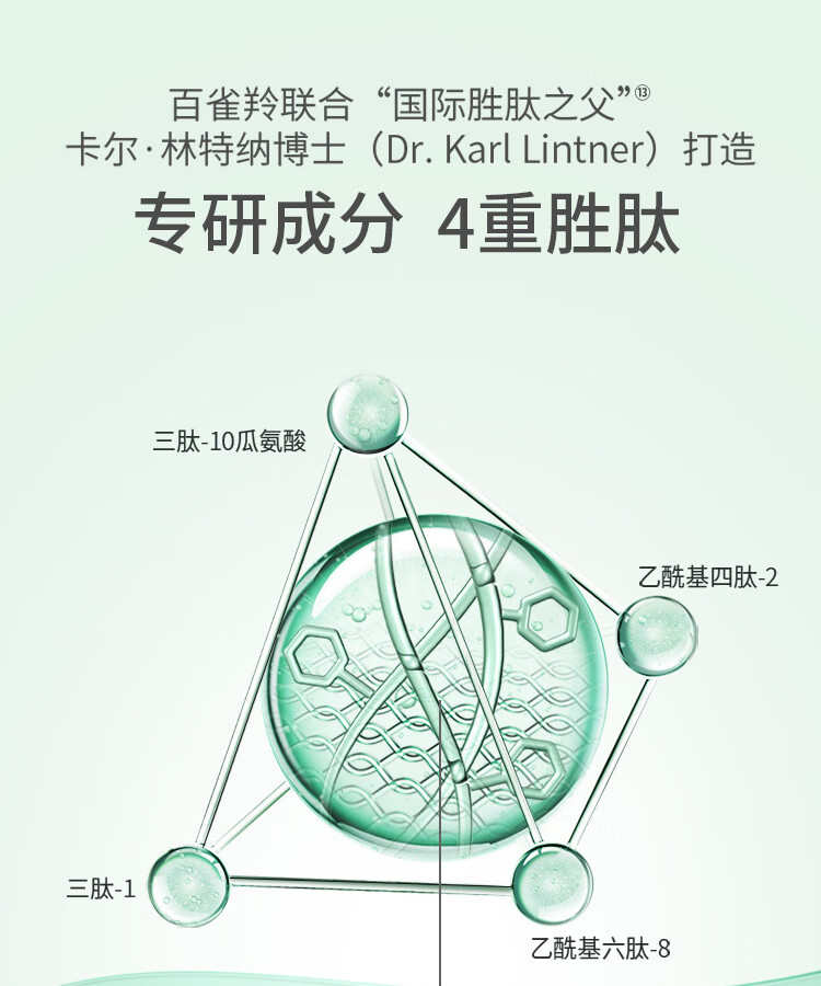 百雀羚（PECHOIN）护肤套装肌初赋活4件套(水水乳霜)抗皱紧致保湿淡纹