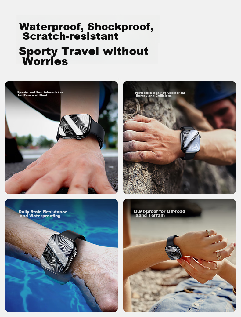 Защитная пленка для экрана Apple Watch Series 10, самоклеящаяся, противоударная, от отпечатков пальцев, 2 шт.