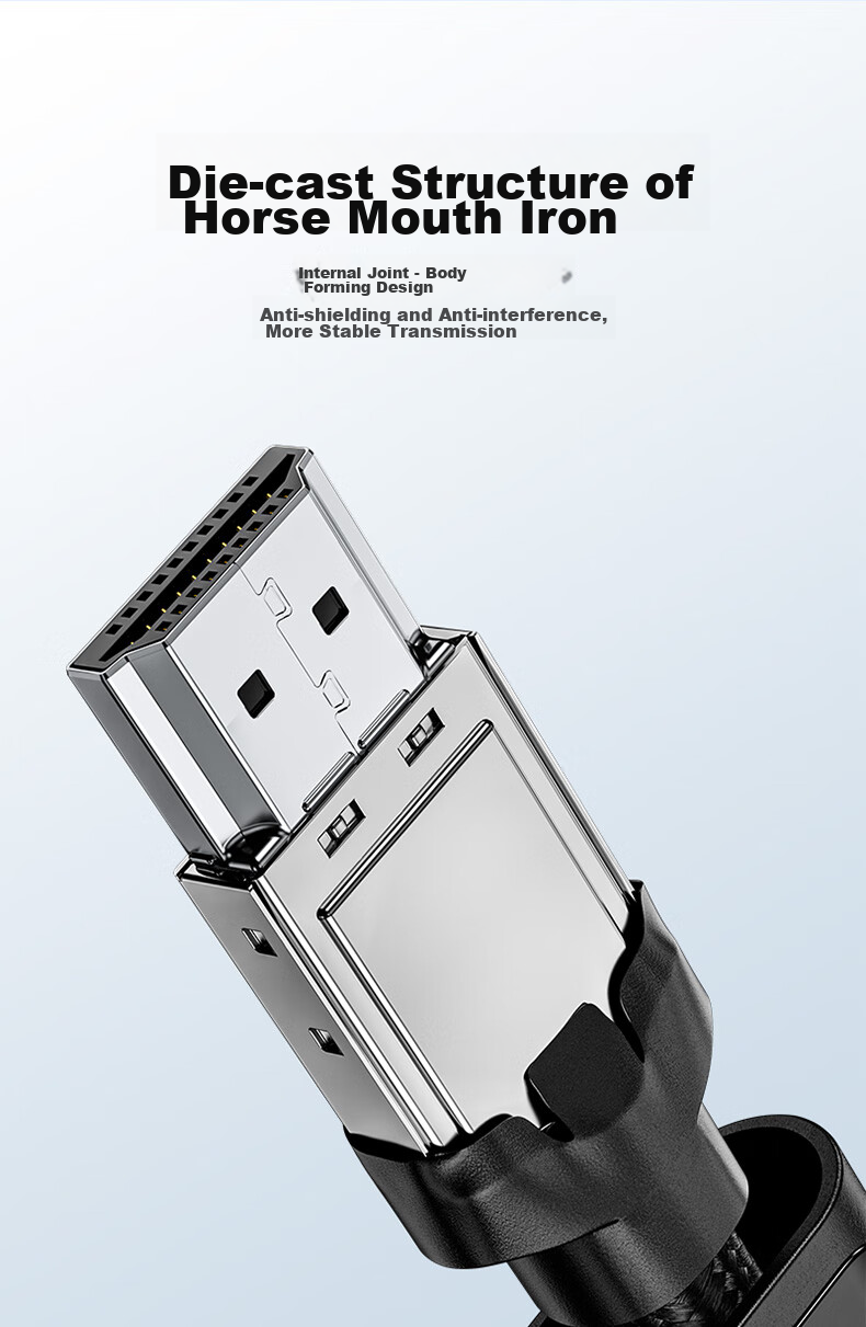 Кабель SAMZHE HDMI 2.1, 2 метра, 8K 60Hz, 4K 240Hz, для ноутбуков и ТВ-приставок, для подключения мониторов и проекторов, кабель высокой четкости