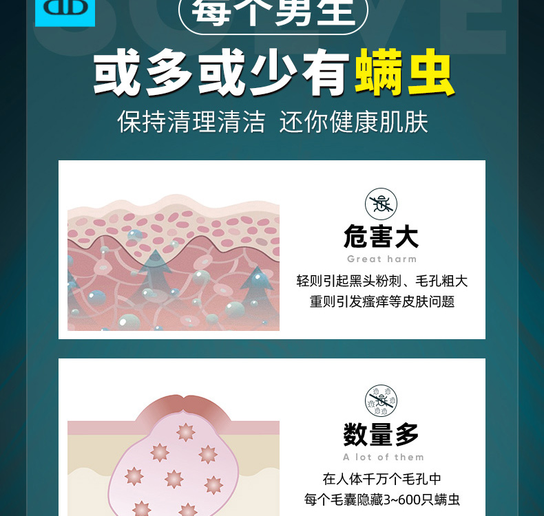 布兰朵 男士去海盐黑头洗面奶200ml（黑头螨虫油脸洁面乳男士护肤）