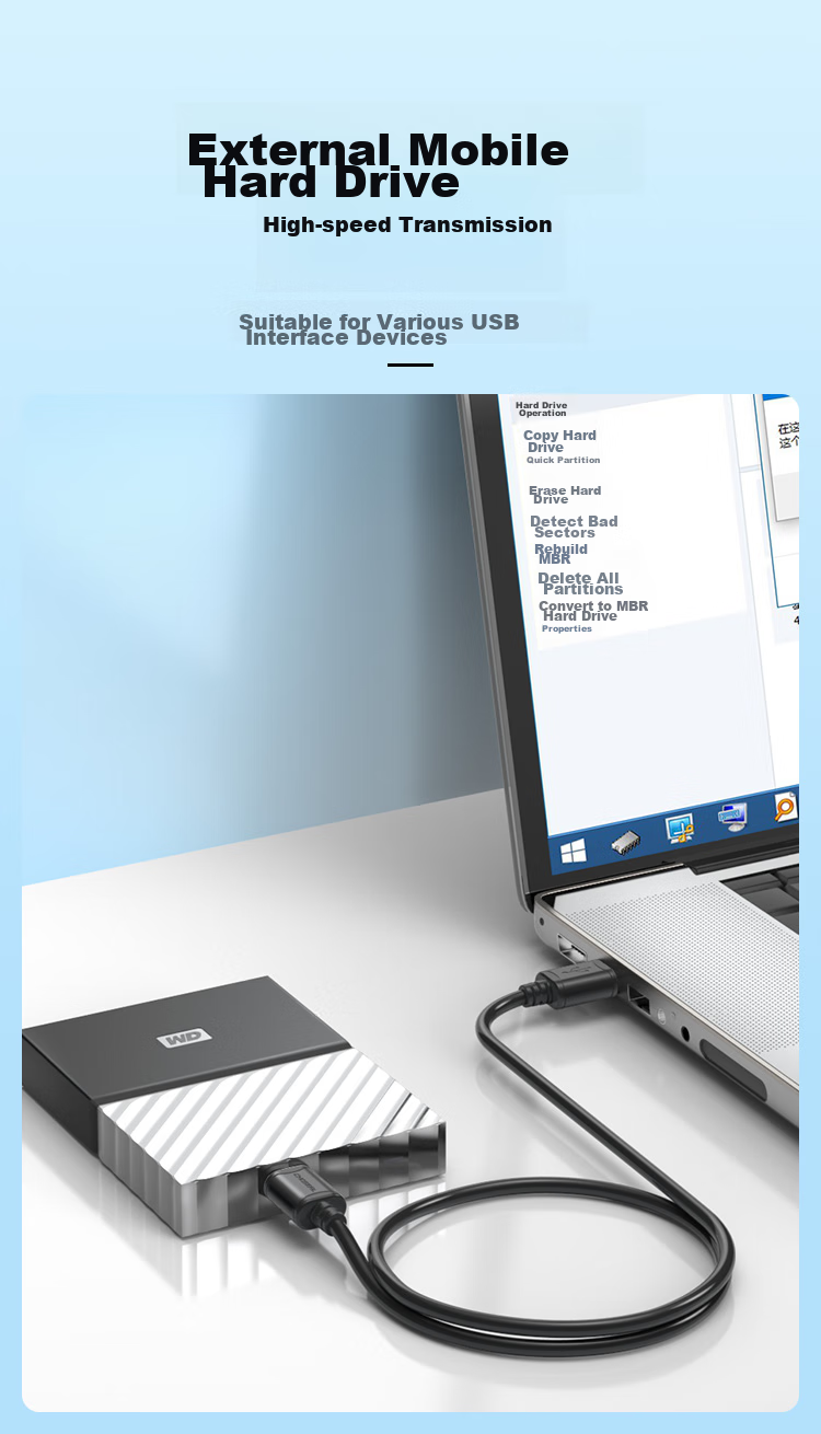 Кабель CHOSEAL QS5306A USB 2.0 Male to Male, двойной, 0.5 метра, черный