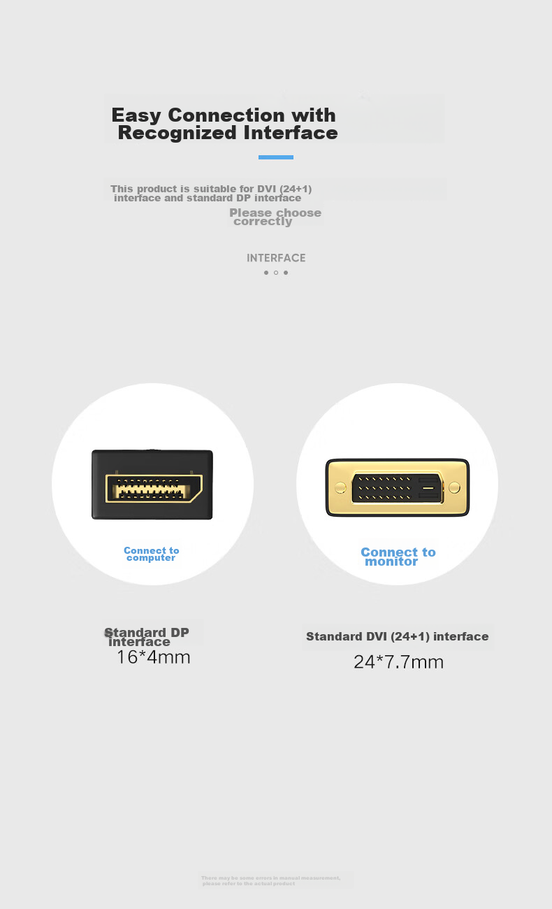 Кабель-адаптер BIAZE DP to DVI, 1.8 метра, DisplayPort на DVI, черный