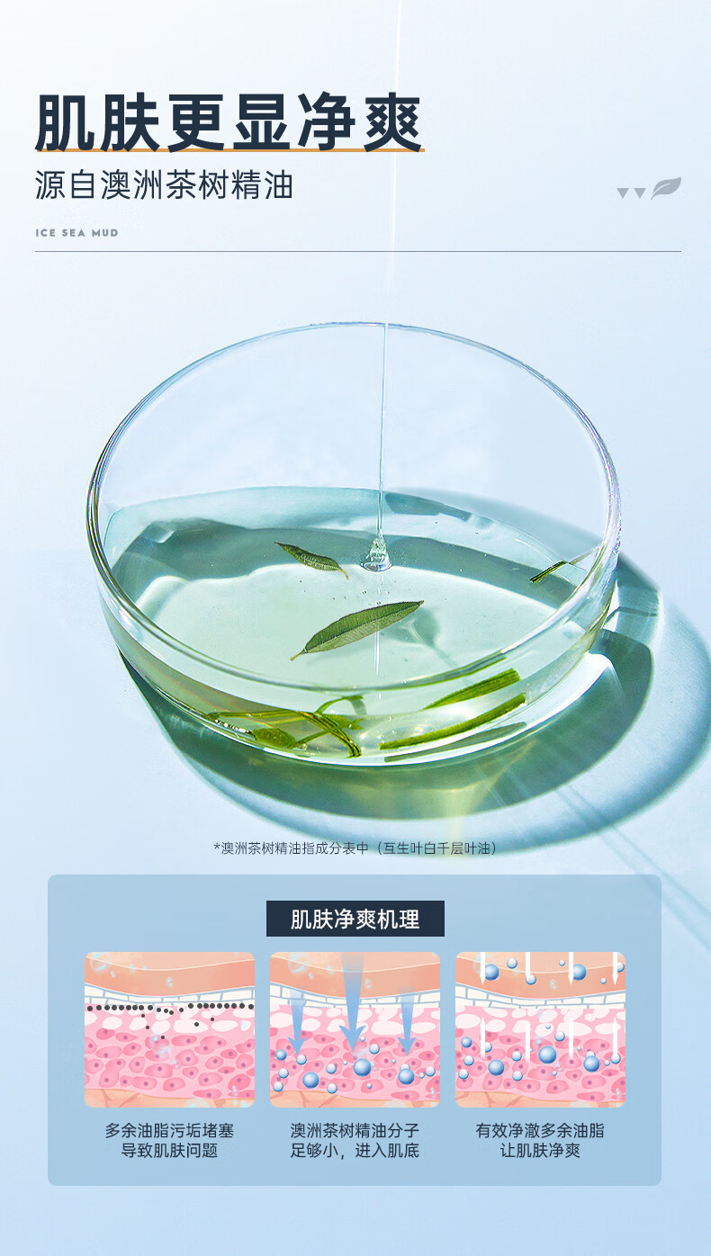 赫恩（H&E）男士冰海泥控油洗面奶男200g保湿去油清洁黑头洁面乳