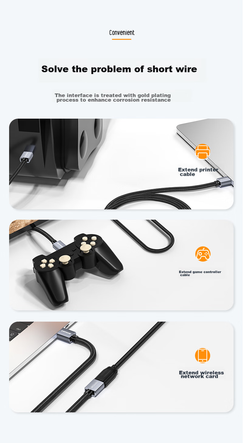 Кабель SAMZHE Dual-Head USB 3.0 Male to Male, 1 метр, LKU-10