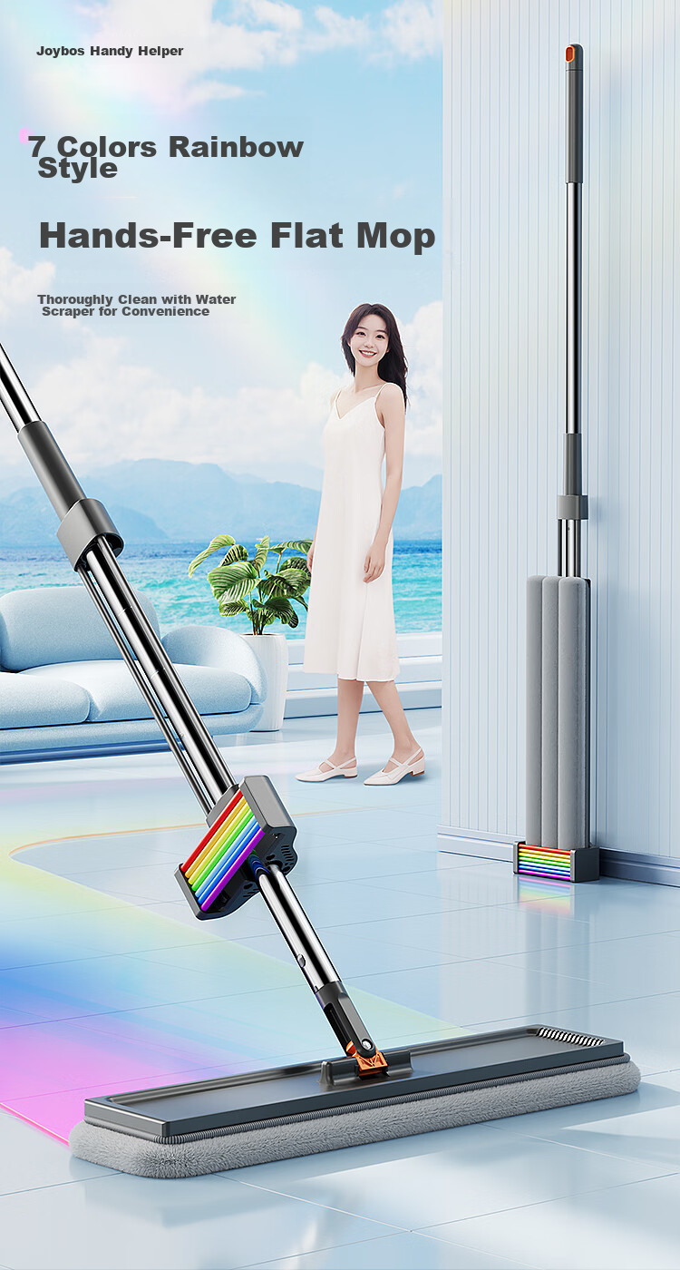 Швабра Jiabangshou Flat Mop, 50см, 4 насадки, без ручной стирки, для уборки полов, универсальная