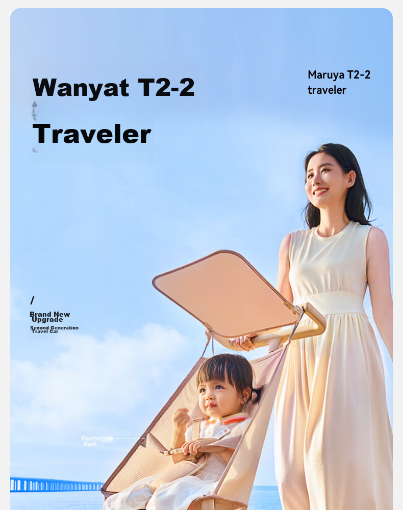 Детская коляска Wanya T2 Traveler, трость, легкая, складная, цвет "Джунгли" + подушка + коврик