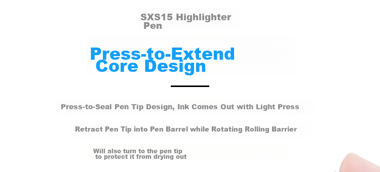 Маркер Pentel SXS15, выдвижной, для журналов, большой емкости, перезаправляемый, флуоресцентный, 4.5 мм, небесно-голубой