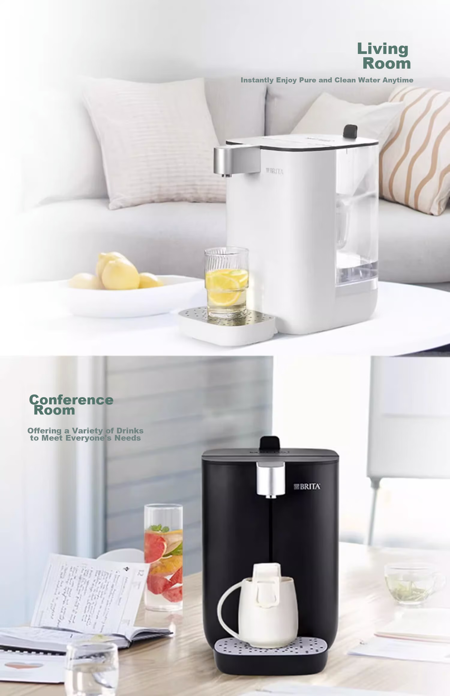 Настольный фильтр-кувшин Brita (BRITA) с функцией мгновенного нагрева воды, регулируемой температурой, не требует установки, белый
