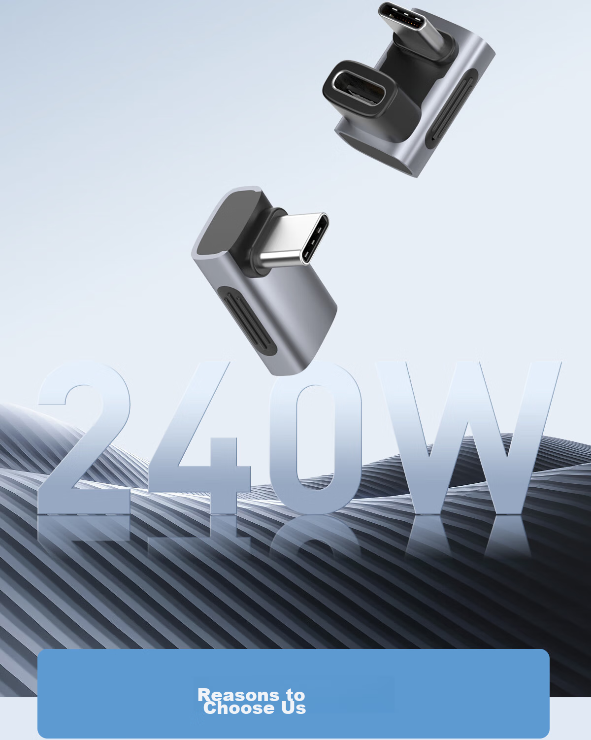 Переходник Hagibis Type-C угловой 90 градусов, Thunderbolt 4, USB4, Male-Female, для iPhone 16 и компьютеров