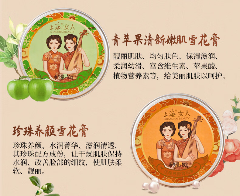 上海女人雪花膏伴手礼盒四件套  伴娘化妆品实用走心 高级感礼品国货