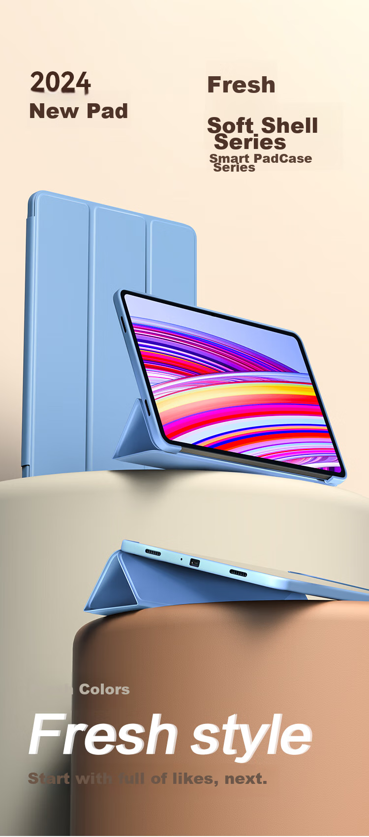 Чехол-книжка BIAZE для Xiaomi Redmi Pad Pro 12.1 дюйма, черный