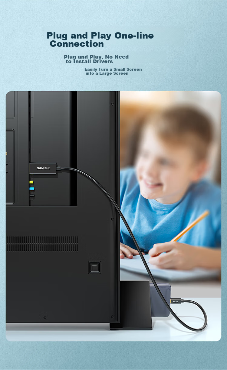Кабель SAMZHE Type-C - HDMI, 2 метра, черный
