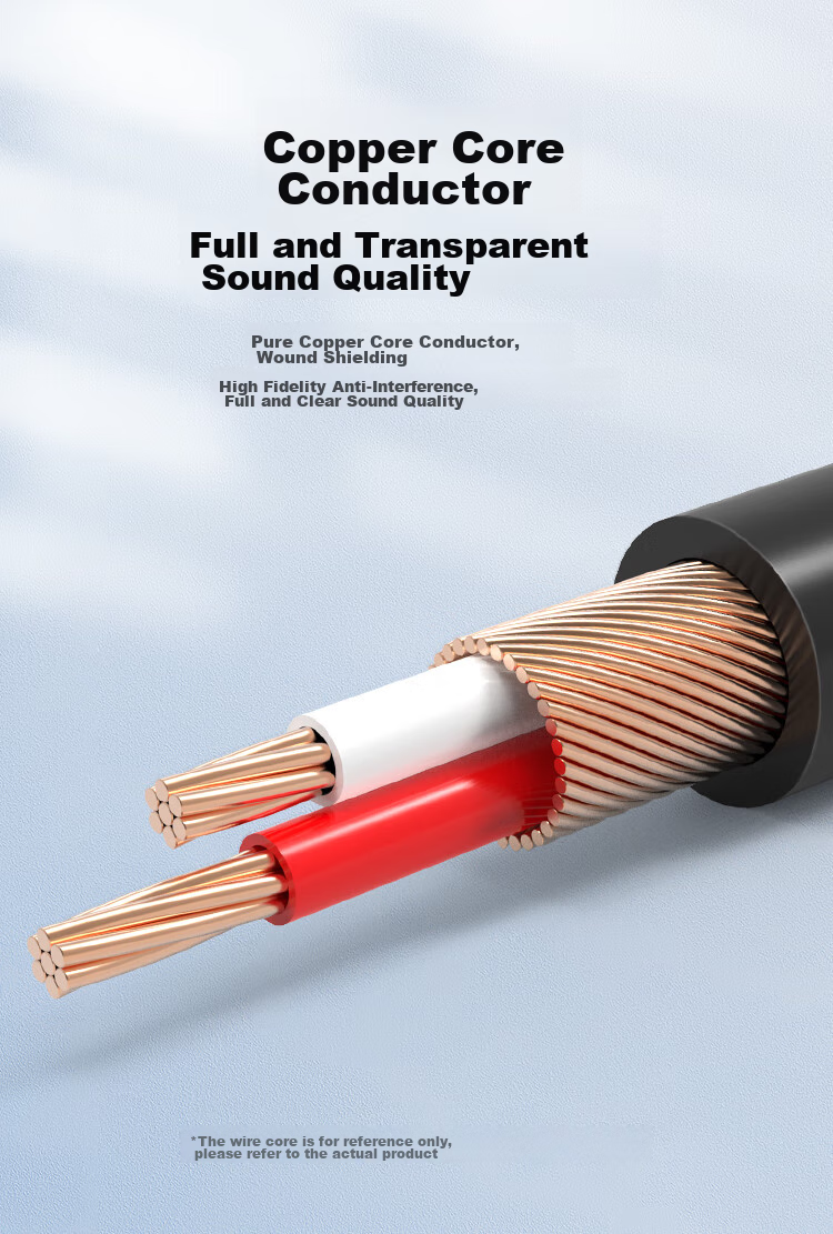 Аудиокабель CHOSEAL QS3002T3, 3.5 мм на 2 RCA, 3 метра, черный