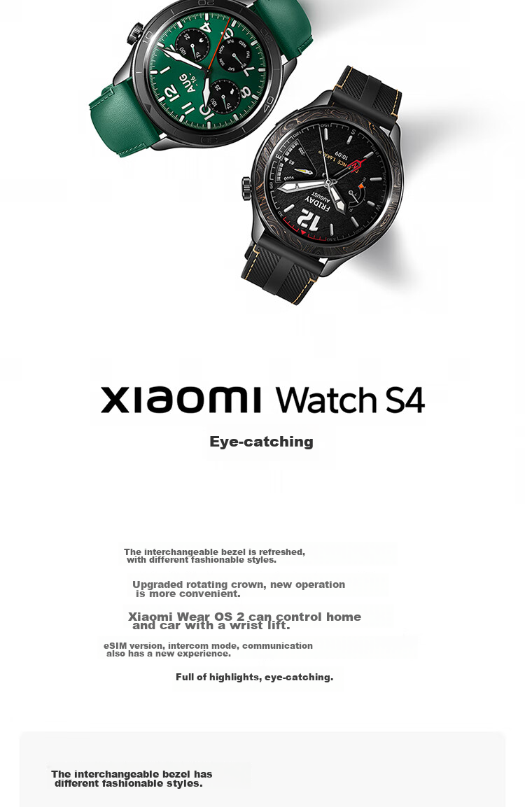Умные часы Xiaomi Watch S4, черный, с измерением кислорода в крови и NFC