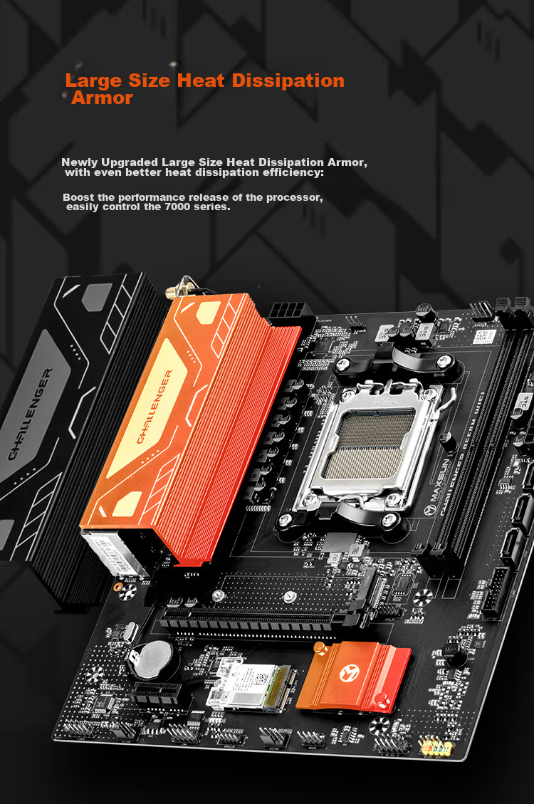Материнская плата MAXSUN MS-Challenger B650M WiFi, AM5, DDR5, M-ATX, Wi-Fi