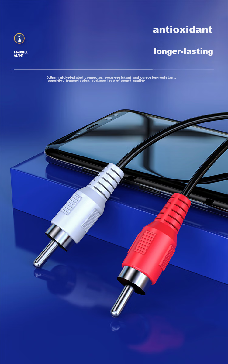 Аудиокабель UNITEK 3.5 мм - 2 RCA, 1.5 метра, Y-C904