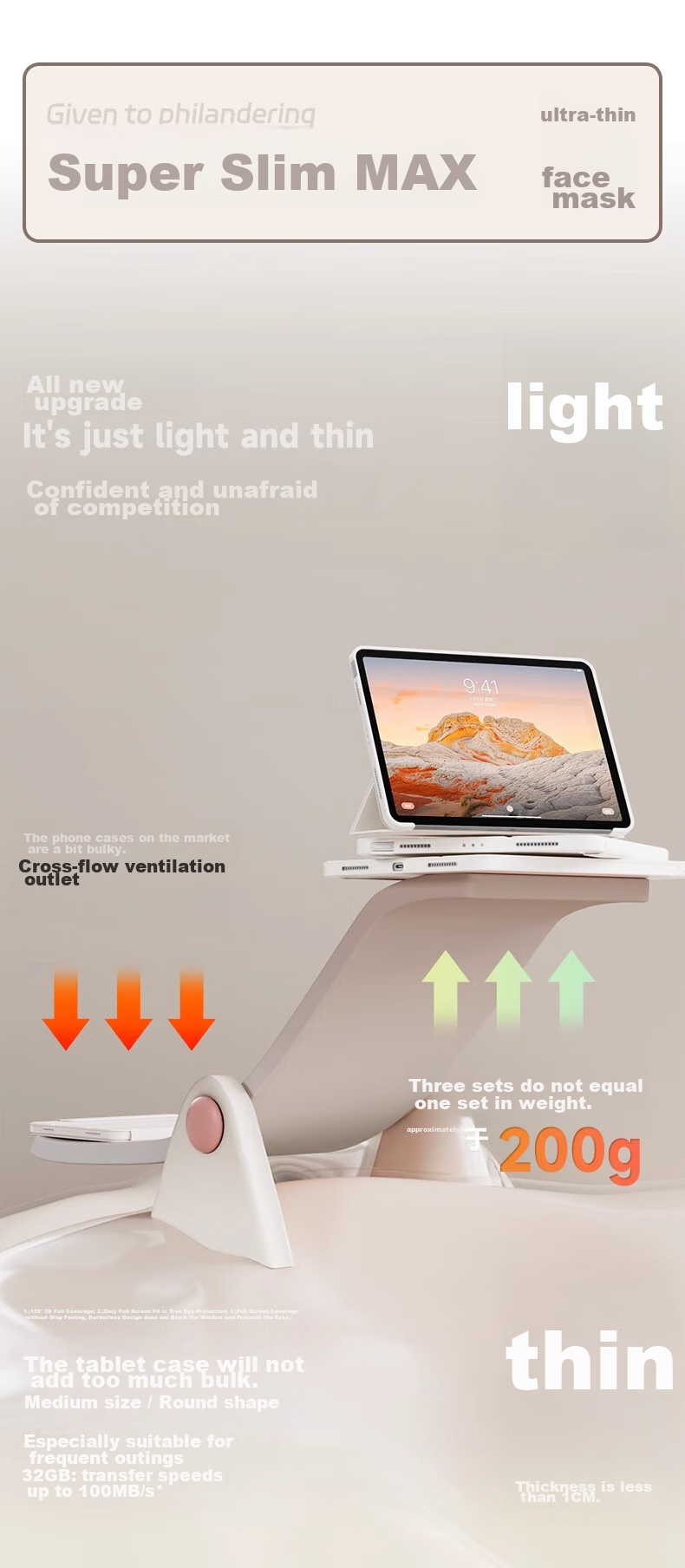 Чехол-книжка Zhiting для iPad 9/8/7, 10.2 дюйма, с функцией Smart Sleep/Wake, полноэкранный, противоударный, тонкий, с тройной подставкой, цвет "Свежий Кремовый Белый"
