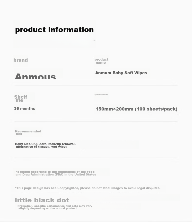 Влажные салфетки Anmous Baby Soft Wipes, для лица, сухие и влажные, увеличенные и плотные, без ворса, 100 шт. * 16 упаковок, семейный размер