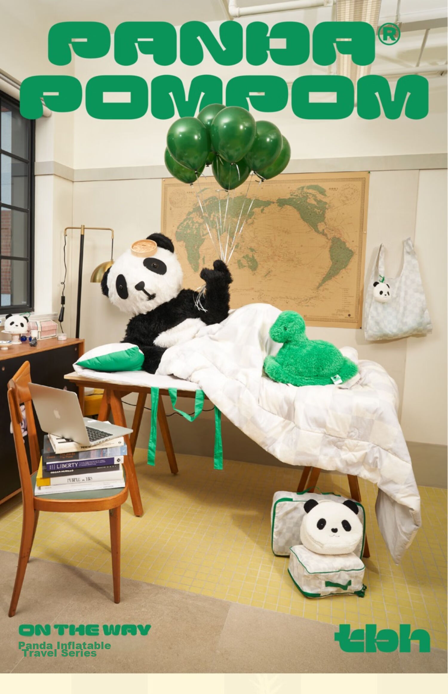 Набор для путешествий THE BEAST Panda, подушка для шеи, одеяло, сумка, брелок