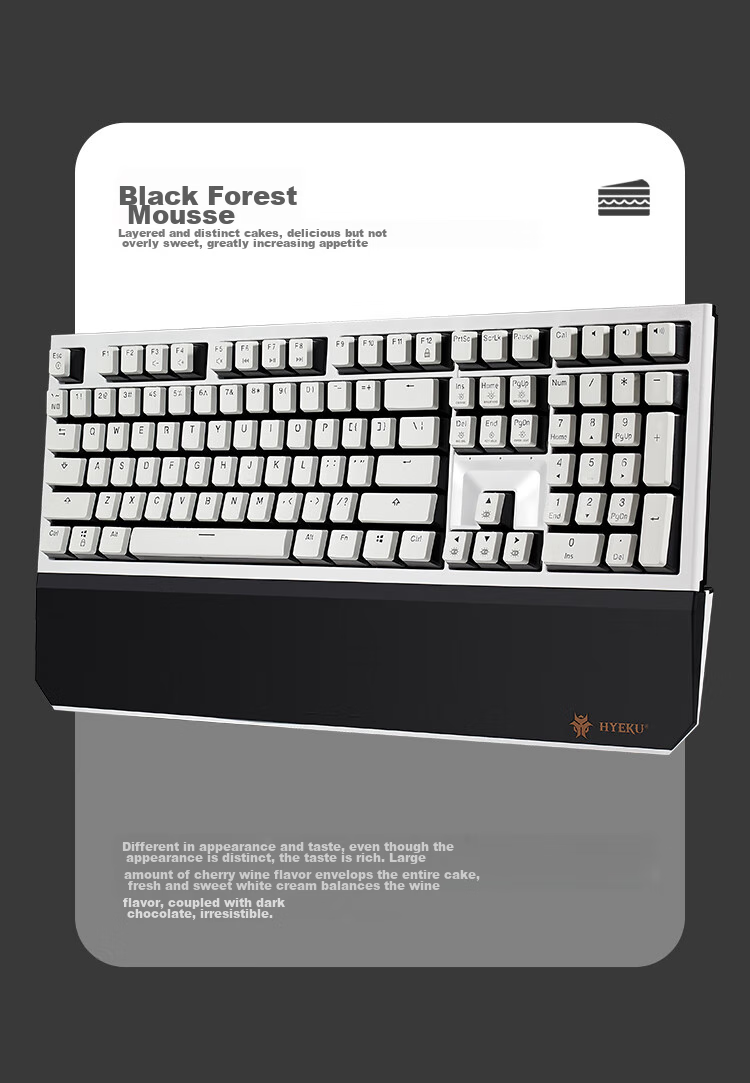 Игровая механическая клавиатура Hyeku X5 с двойным режимом (проводная/беспроводная 2.4G), 108 клавиш, кейкапы PBT, переключатели Kailh BOX Sand Gold, с подставкой для запястий