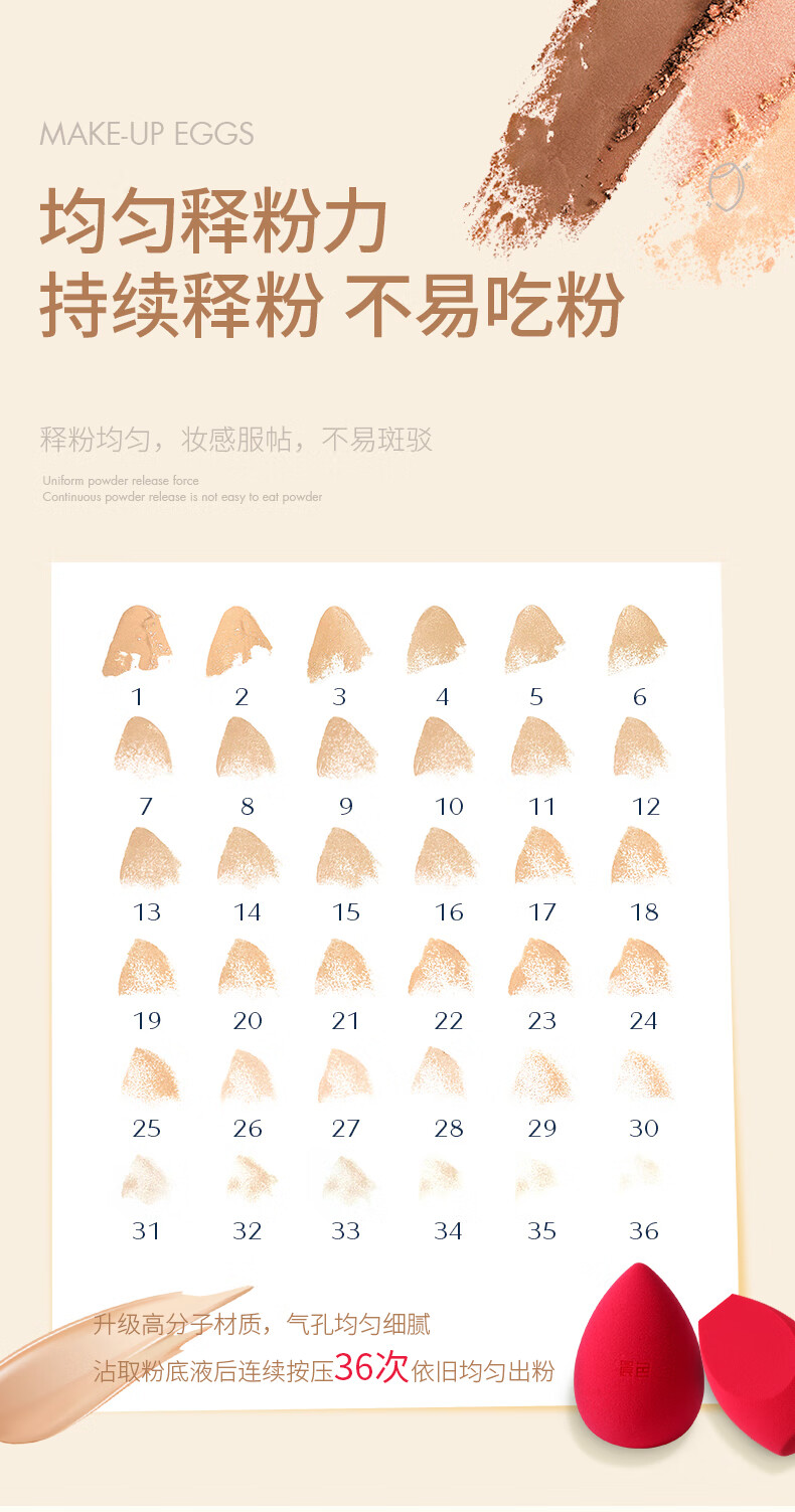 晨色美妆蛋3个装彩妆化妆蛋海绵蛋不吃粉粉扑礼盒装含蛋架