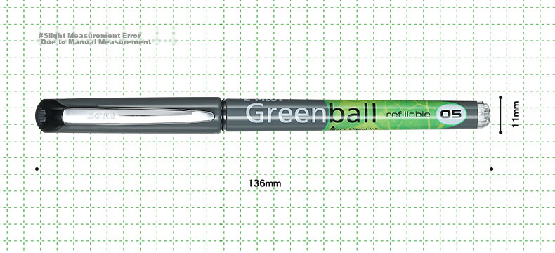 Ручка PILOT Greenball Rollerball Pen, нейтральный пулевидный наконечник, маленькая зеленая ручка для подписи студентов (BEGREEN Version), BL-GRB5 синяя, 1 шт.