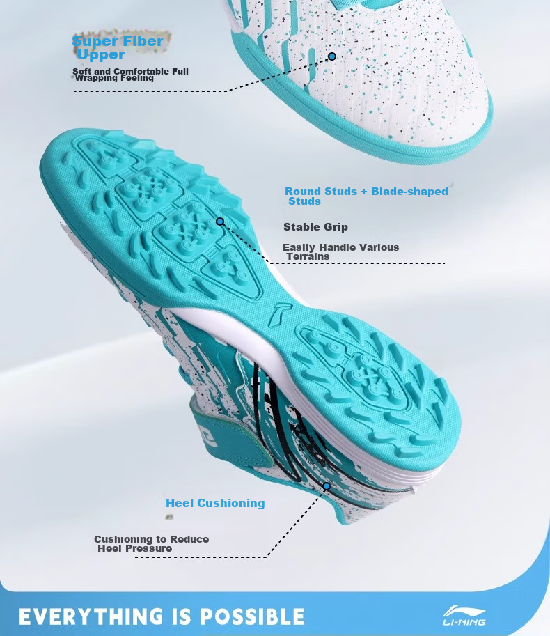 Футбольные бутсы Li-Ning для детей, модель Jin Series, зеленые, размер 32