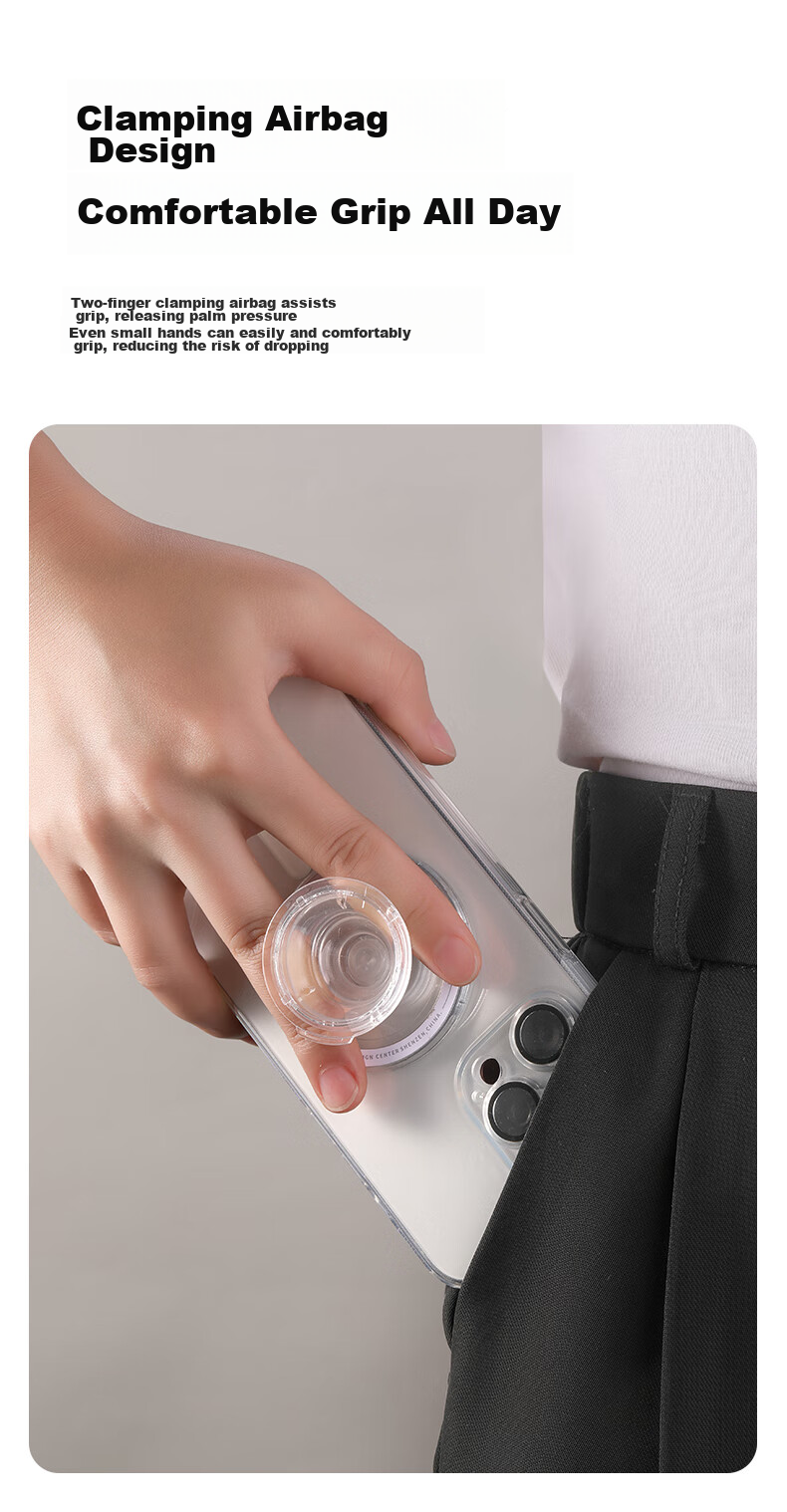 Магнитный держатель для телефона ROCK Airbag Transparent Black