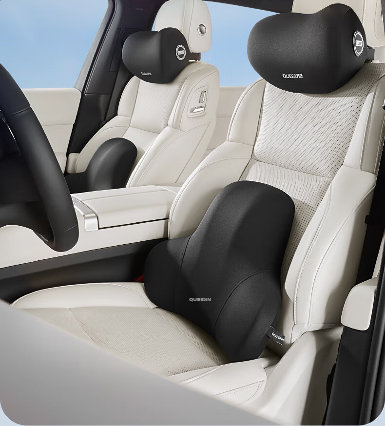 Автомобильная подушка под голову Qiaoshi, универсальная, для водителя Honda, BMW, серая