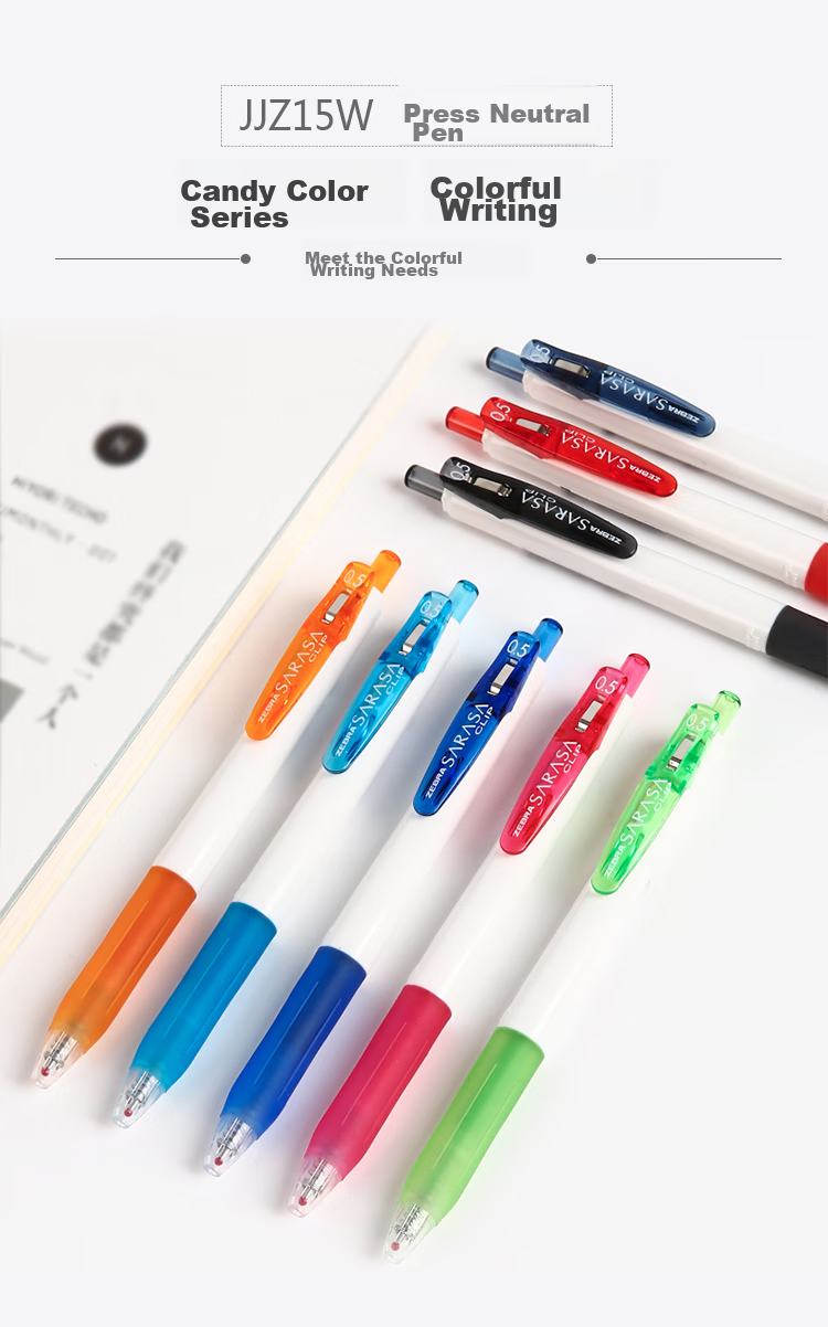 Гелевая ручка ZEBRA Academic Series JJZ15W, 0.5 мм, оранжевая, одноразовая