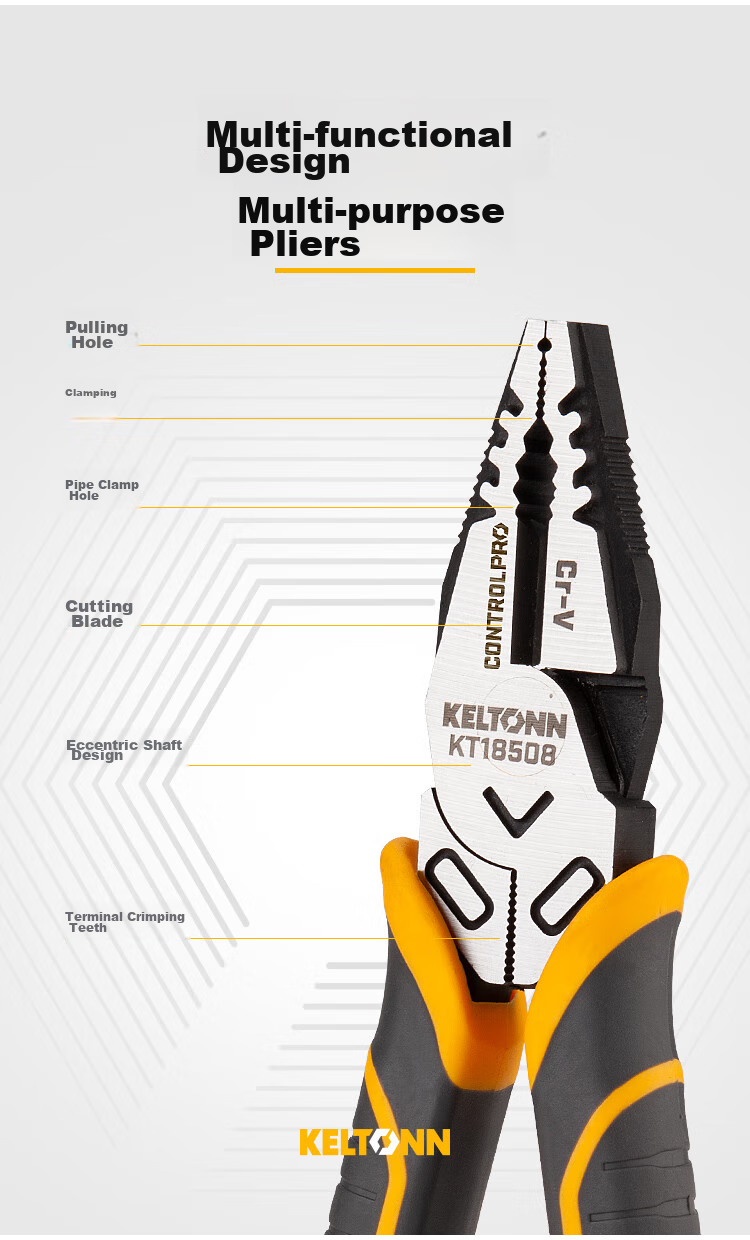 KELTONN KT18508 - эксцентриковые плоскогубцы для проводов, 8 дюймов, профессиональные