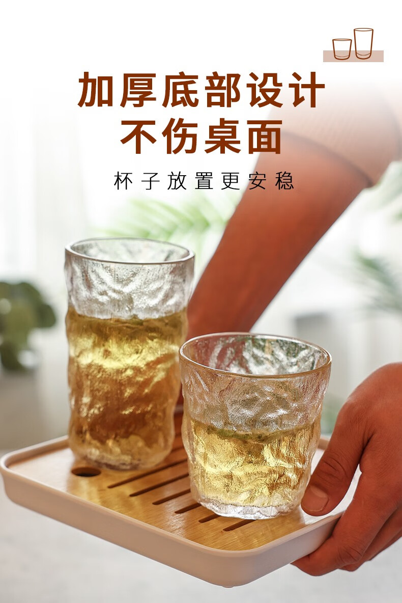 青苹果 日式玻璃杯家用水杯加厚冰川杯套装 【水壶1.8L】