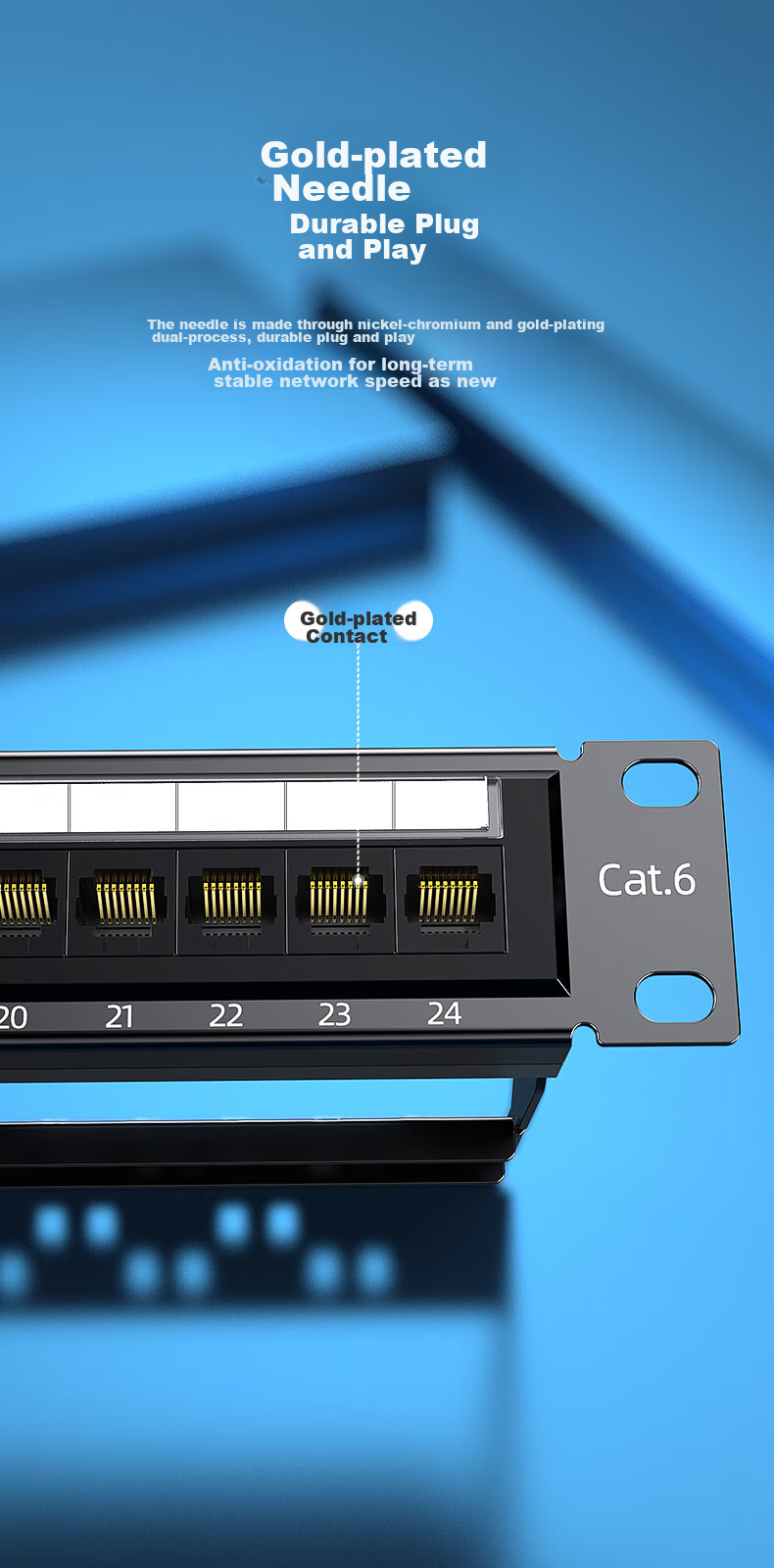 Патч-панель BIAZE CAT6, 24 порта, неэкранированная, 1U, монтируемая в стойку