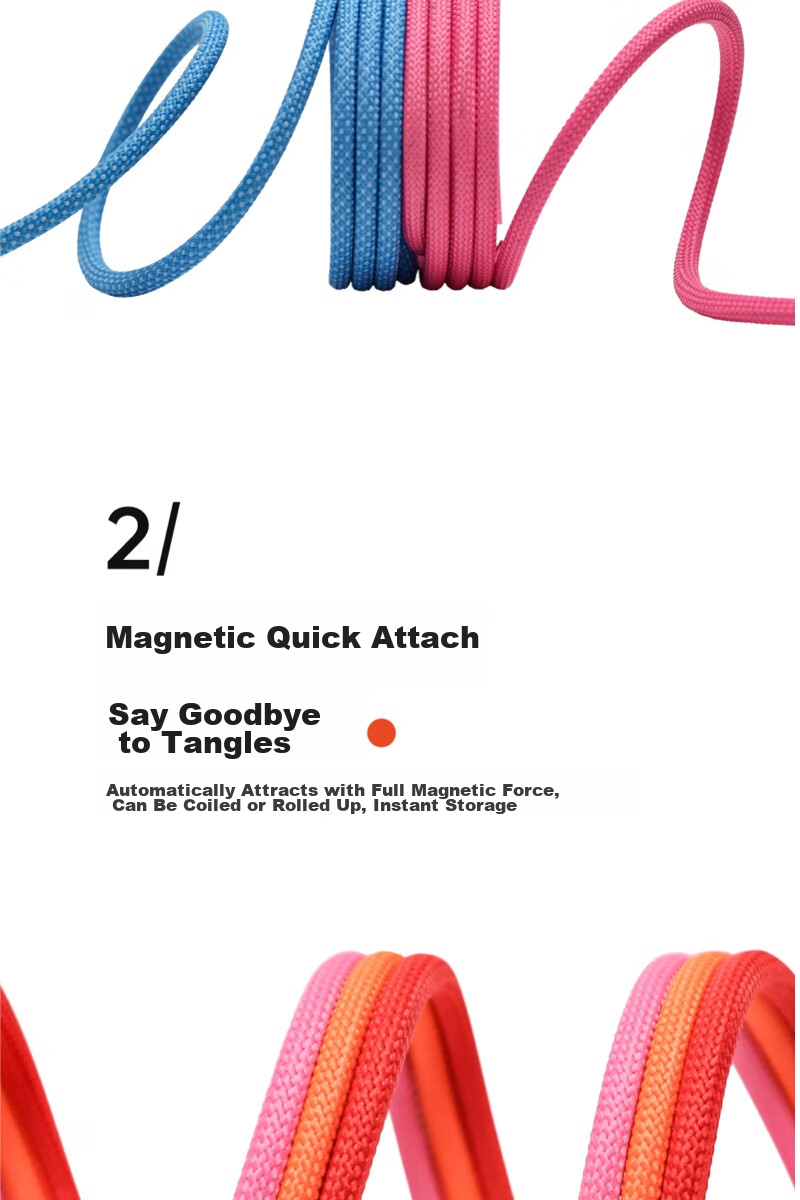 Магнитный кабель CANDYSIGN MagTie 100W USB A-C Sweet White для iPhone, iPad, ноутбуков, 1 метр